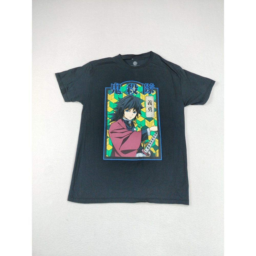 Demon Slayer Shirt Men Medium Black Japanese Anime Kimetsu No Yaiba Giyu Tomioka